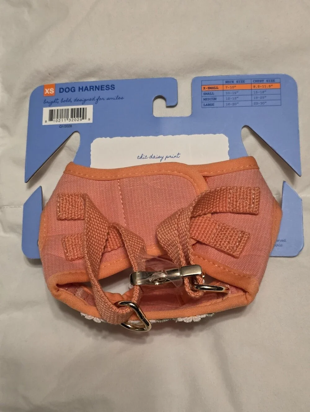 Pink Floral Embroidered Extra Small Dog Harness